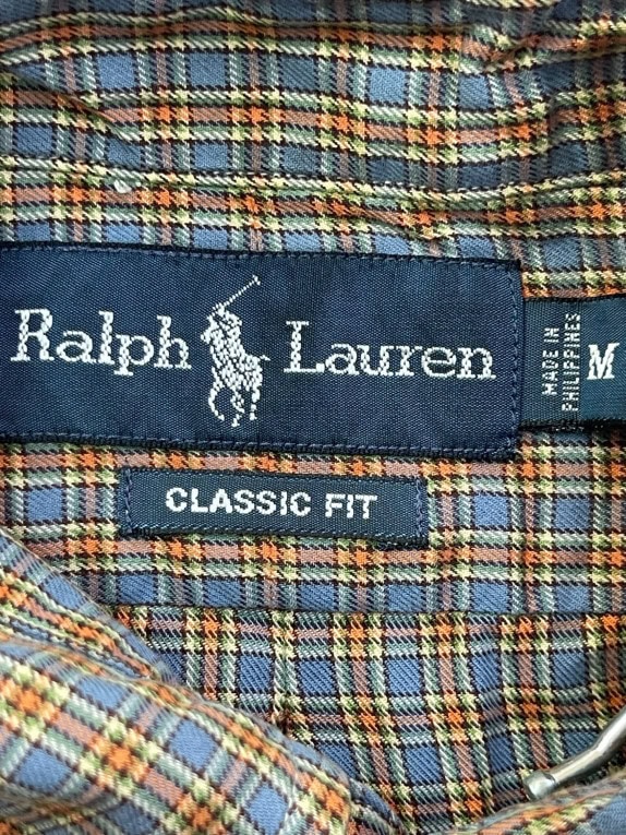 RALPH LAUREN ΠΟΥΚΑΜΙΣΟ ΚΑΡΟ ΜΠΛΕ ΑΝΤΡΙΚΟ PRE OWNED M