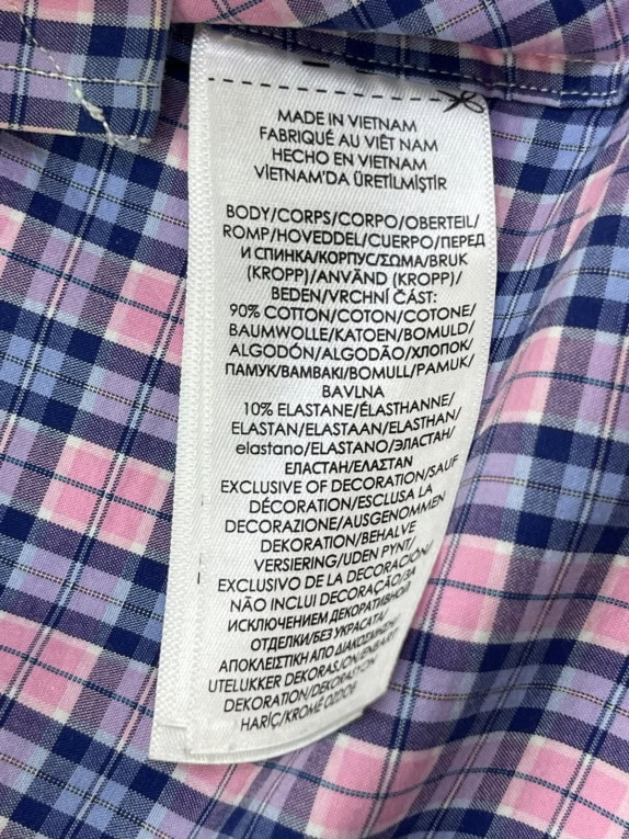 RALPH LAUREN ΠΟΥΚΑΜΙΣΟ ΚΑΡΟ ΡΟΖ ΜΠΛΕ ΑΝΤΡΙΚΟ PRE OWNED M