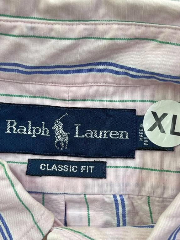 RALPH LAUREN ΠΟΥΚΑΜΙΣΟ ΚΛΑΣΙΚΟ ΛΕΥΚΟ ΡΙΓΕ ΑΝΤΡΙΚΟ PRE OWNED XL