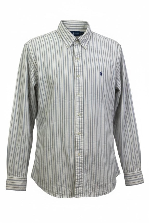 RALPH LAUREN ΠΟΥΚΑΜΙΣΟ ΚΛΑΣΙΚΟ ΛΕΥΚΟ ΡΙΓΕ ΑΝΤΡΙΚΟ PRE OWNED XL