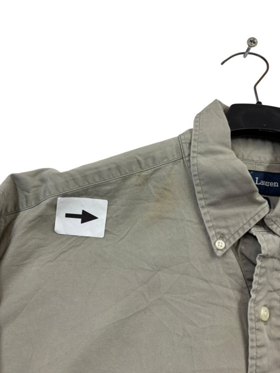 RALPH LAUREN CAMICIA BUTTON DOWN CLASSICA BEIGE UOMO PRE OWNED L