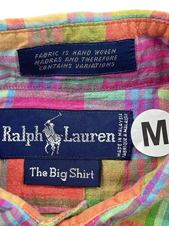 RALPH LAUREN ΠΟΥΚΑΜΙΣΟ ΚΛΑΣΙΚΟ ΠΟΛΥΧΡΩΜΟ ΚΑΡΟ ΑΝΤΡΙΚΟ PRE OWNED M