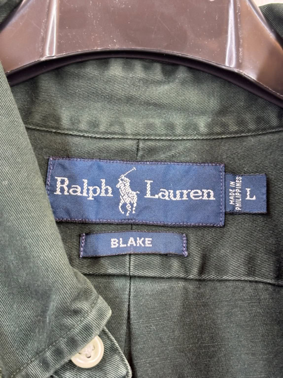 RALPH LAUREN BUTTON DOWN SHIRT CLASSIC DARK GREEN MENS PRE OWNED L