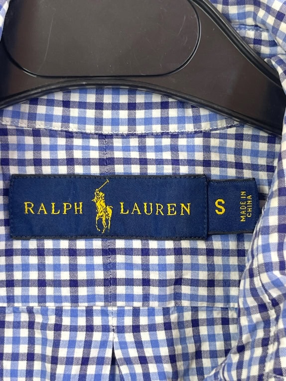 RALPH LAUREN ΠΟΥΚΑΜΙΣΟ ΚΟΝΤΟΜΑΝΙΚΟ ΚΑΡΟ ΜΠΛΕ ΑΝΤΡΙΚΟ S pre-owned