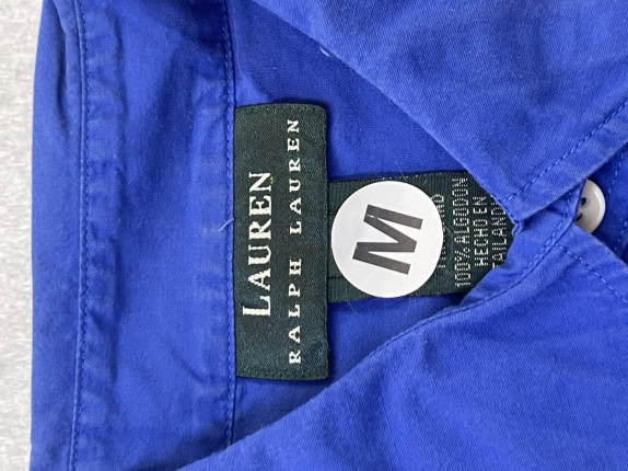 RALPH LAUREN CAMICIA MINIMAL BLU DONNA PRE OWNED M