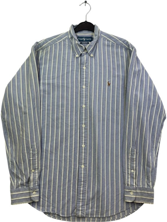 RALPH LAUREN ΠΟΥΚΑΜΙΣΟ ΡΙΓΕ CLASSIC FIT ΜΠΛΕ ΑΝΤΡΙΚΟ PRE OWNED L