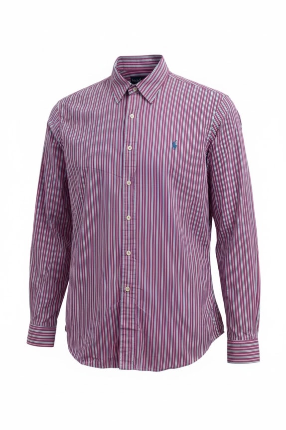 RALPH LAUREN SHIRT STRIPED PINK MENS PRE OWNED XL
