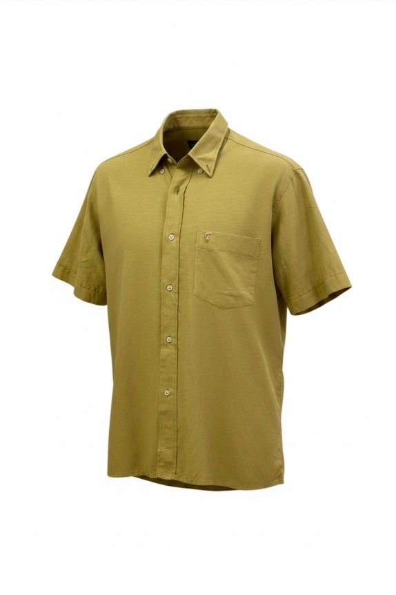 RALPH LAUREN SHIRT VINTAGE EMBROIDERED LOGO MUSTARD MALE M