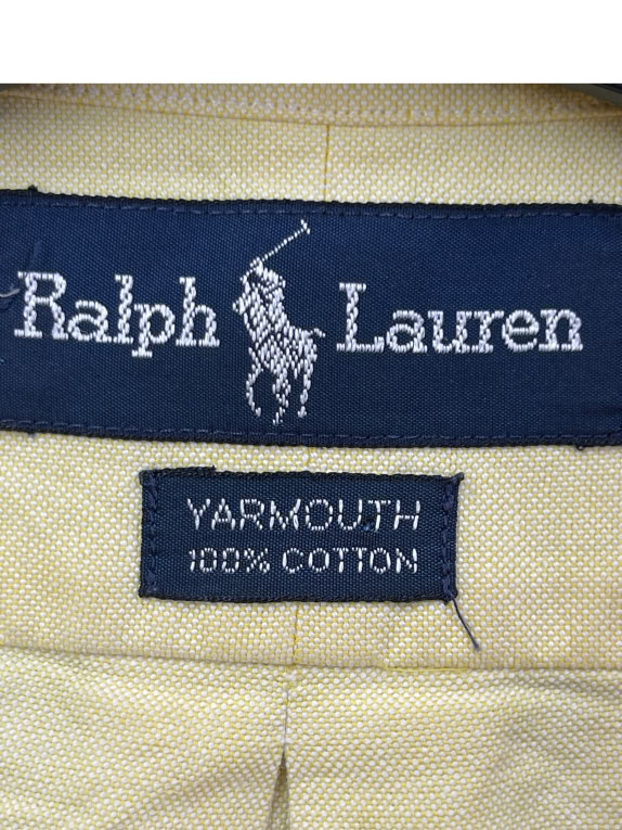 RALPH LAUREN Yarmouth Shirt Logo Yellow UNISEX XL