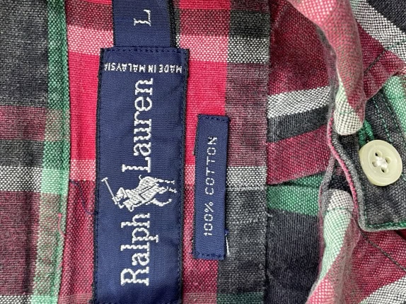 RALPH LAUREN RUGBY ΠΟΥΚΑΜΙΣΟ ΚΑΡΟ ΚΛΑΣΙΚΟ ΠΟΛΥΧΡΩΜΟ ΑΝΤΡΙΚΟ PRE OWNED L