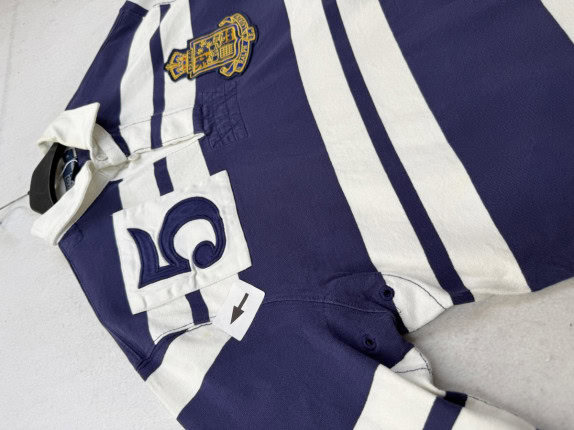 RALPH LAUREN RUGBY SHIRT COLLEGIATE NAVY ΛΕΥΚΟ ΑΝΤΡΙΚΟ PRE OWNED S