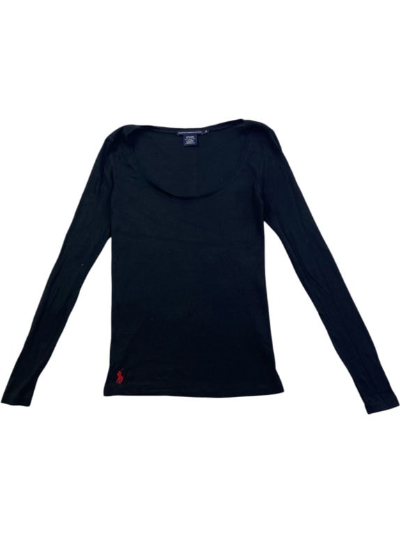 RALPH LAUREN SPORT ΜΑΚΡΥΜΑΝΙΚΗ ΜΠΛΟΥΖΑ MINIMAL ΜΑΥΡΟ ΓΥΝΑΙΚΕΙΟ PRE OWNED S