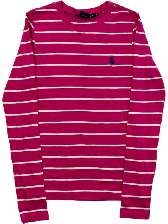RALPH LAUREN SPORT ΜΑΚΡΥΜΑΝΙΚΗ ΜΠΛΟΥΖΑ ΡΙΓΕ ΡΟΖ ΓΥΝΑΙΚΕΙΟ PRE OWNED S