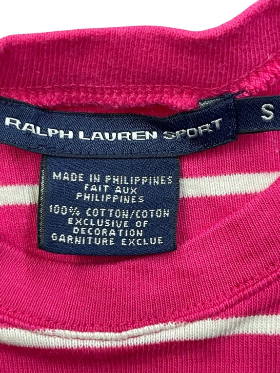 RALPH LAUREN SPORT ΜΑΚΡΥΜΑΝΙΚΗ ΜΠΛΟΥΖΑ ΡΙΓΕ ΡΟΖ ΓΥΝΑΙΚΕΙΟ PRE OWNED S
