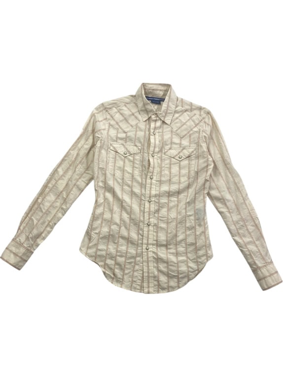 RALPH LAUREN SPORT Western Shirt Vintage Striped Beige/Tan Women’s S