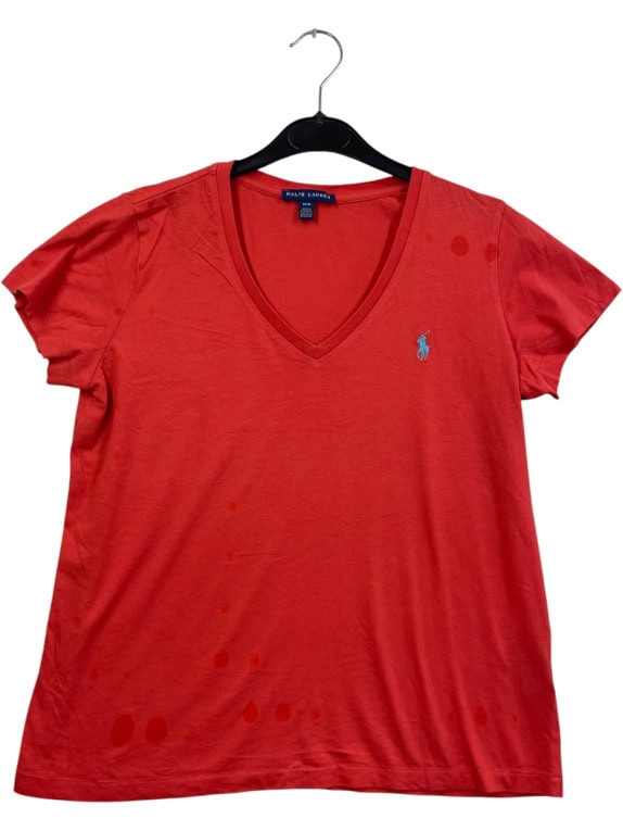 Ralph Lauren T-Shirt V-Neck Logo Κόκκινο ΓΥΝΑΙΚΕΙΟ M