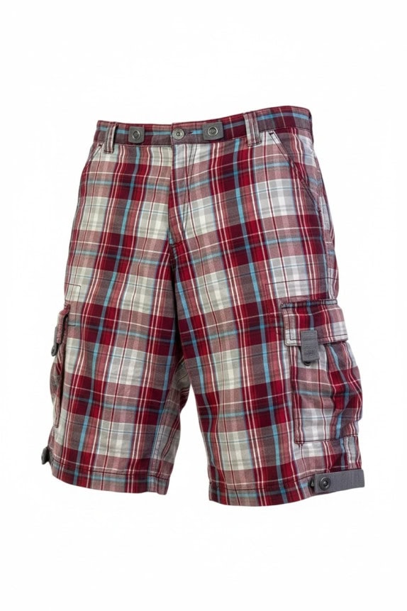 RAW BLUE CARGO SHORTS PLAID MULTICOLOR MALE PRE OWNED M