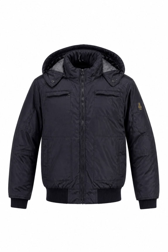 2000s REFRIGIWEAR ΜΠΟΥΦΑΝ ΜΕ ΚΟΥΚΟΥΛΑ UTILITY ΜΑΥΡΟ ΑΝΤΡΙΚΟ PRE OWNED XL