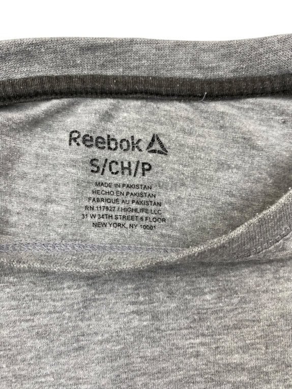 REEBOK ΑΘΛΗΤΙΚΟ T-SHIRT ΜΕ ΛΟΓΟΤΥΠΟ ΔΙΑΚΟΣΜΗΤΙΚΟ ΓΚΡΙ ΜΕΛΑΝΖΕ ΑΝΔΡΙΚΟ SMALL