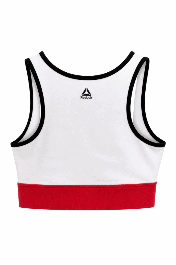 REEBOK SPORTS TOP BLACK AND RED WOMEN PRE OWNED XS