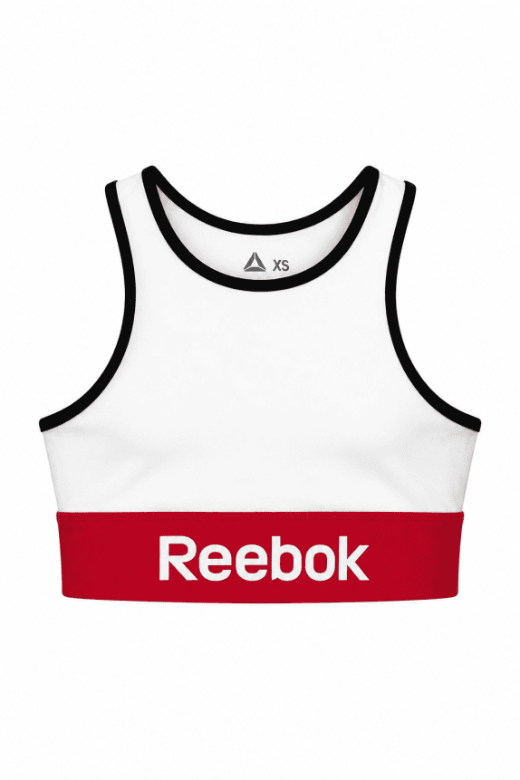REEBOK TOP SPORTIVO NERO E ROSSO DONNA PRE OWNED XS