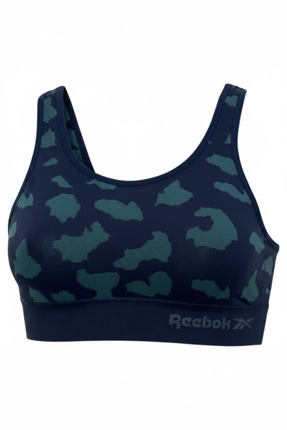 REEBOK SPORTS BRA CAMO NAVY WOMEN PRE OWNED S