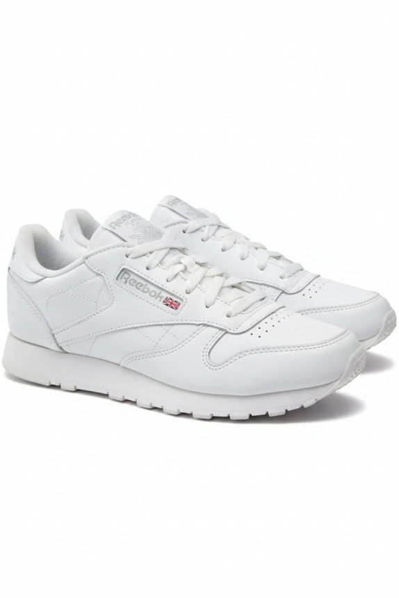 REEBOK CLASSIC LEATHER VINTAGE LOGO SNEAKERS WHITE WOMEN'S 37
