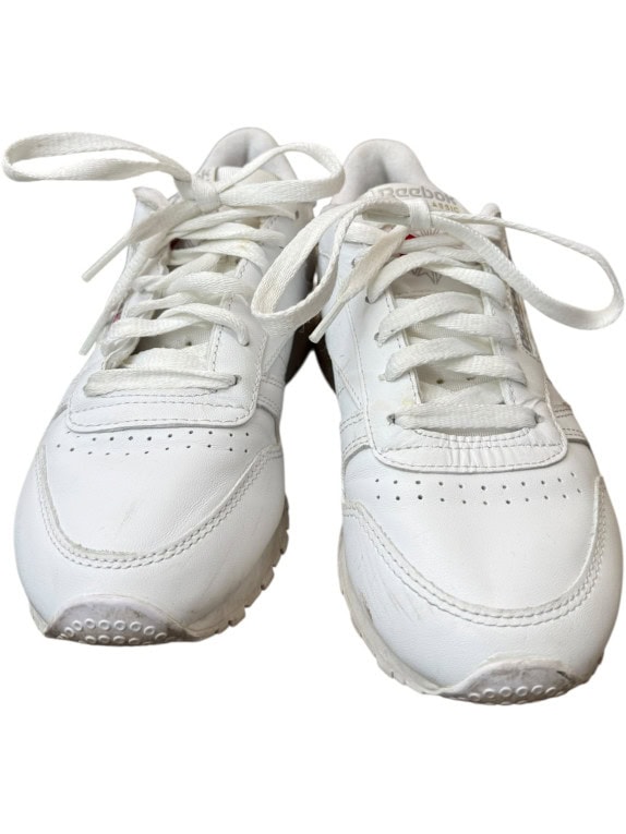 REEBOK CLASSIC LEATHER VINTAGE LOGO SNEAKERS WHITE WOMEN'S 37