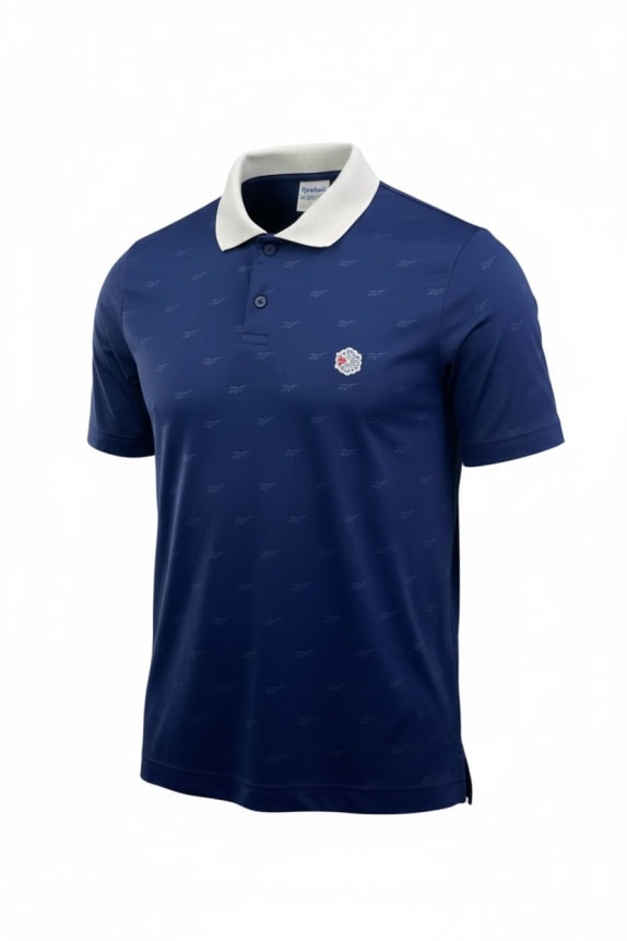 Reebok Classic Polo Maglia blu con colletto bianco da uomo M