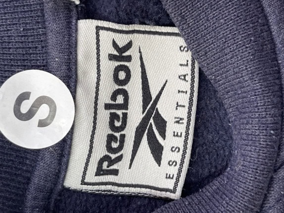 1990S REEBOK CREWNECK MINIMAL NAVY UNISEX PRE OWNED XS