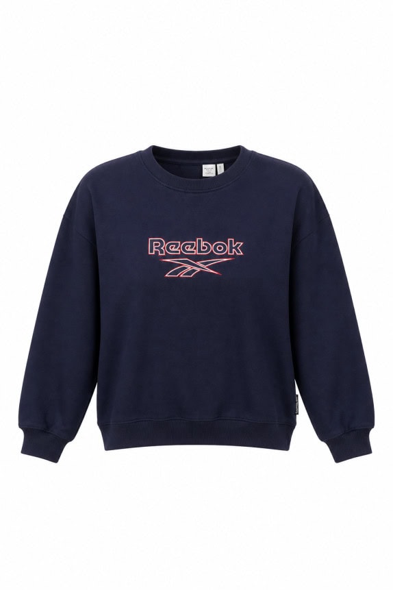 1990S REEBOK CREWNECK MINIMAL NAVY UNISEX PRE OWNED XS