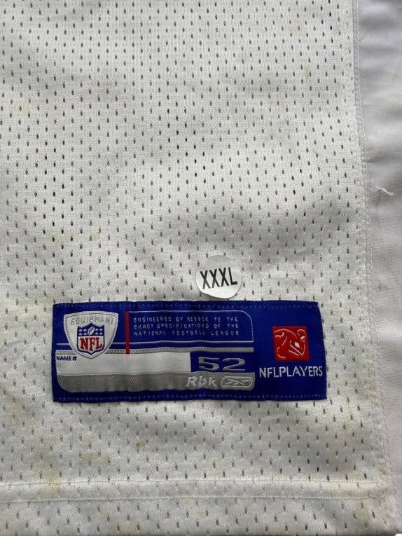 REEBOK FOOTBALL JERSEY RETRO WHITE BLUE MEN PRE OWNED XXL