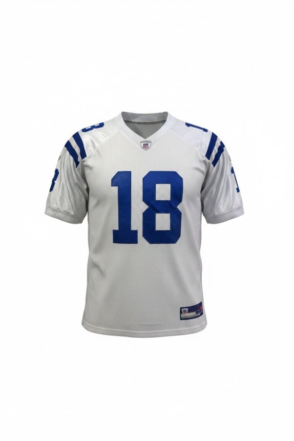 REEBOK FOOTBALL JERSEY RETRO WHITE BLUE MEN PRE OWNED XXL