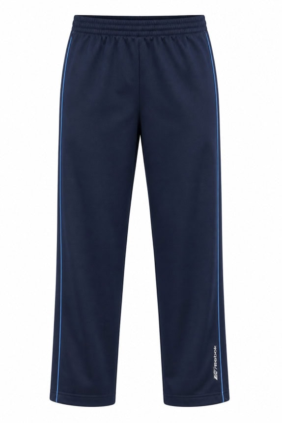 REEBOK TRACK PANTS ATHLETIC NAVY MEN PRE OWNED L