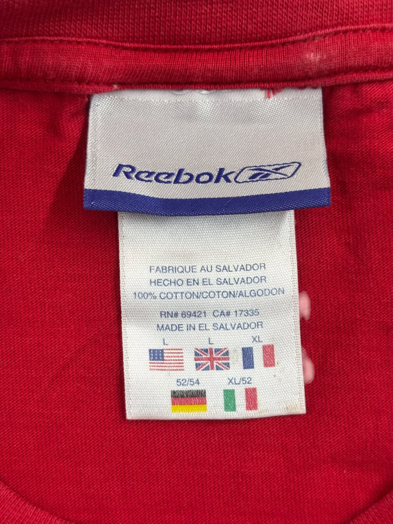 REEBOK T-SHIRT 00s EMBROIDERED LOGO ΚΟΚΚΙΝΟ UNISEX L