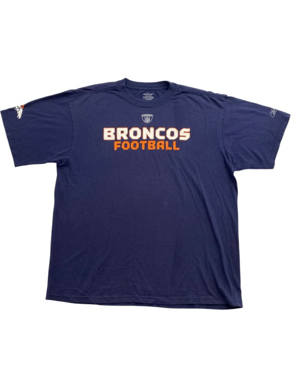 REEBOK T-shirt DENVER BRONCOS NFL Λογότυπο Μπλε UNISEX L pre-owned