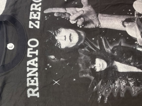 1995 RENATO ZERO GRAPHIC TEE VINTAGE BLACK UNISEX PRE OWNED L