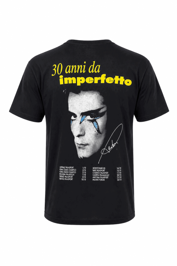 1995 RENATO ZERO GRAPHIC TEE VINTAGE BLACK UNISEX PRE OWNED L