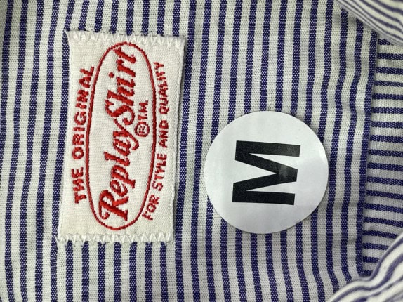 Y2K REPLAY SHIRT STRIPED BLUE WHITE ΓΥΝΑΙΚΕΙΟ  PRE OWNED M