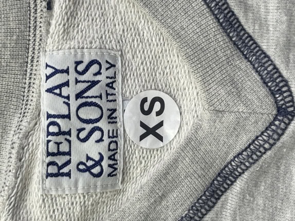 1990S REPLAY SONS ΜΠΛΟΥΖΑ ΦΟΥΤΕΡ SPORTSWEAR ΓΚΡΙ NAVY ΑΝΤΡΙΚΟ PRE OWNED XS