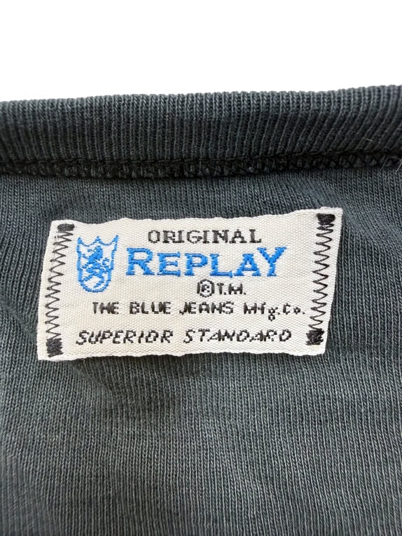 Replay T-shirt vintage con stampa grafica grigio scuro da uomo M