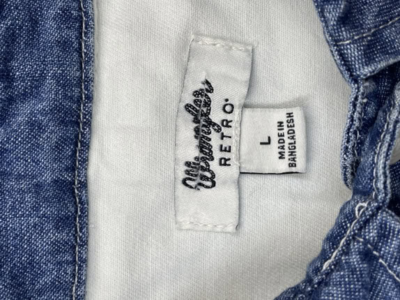 WRANGL ERRETRO DENIM ΠΟΥΚΑΜΙΣΟ ΛΕΥΚΟ ΜΠΛΕ ΑΝΤΡΙΚΟ PRE OWNED L