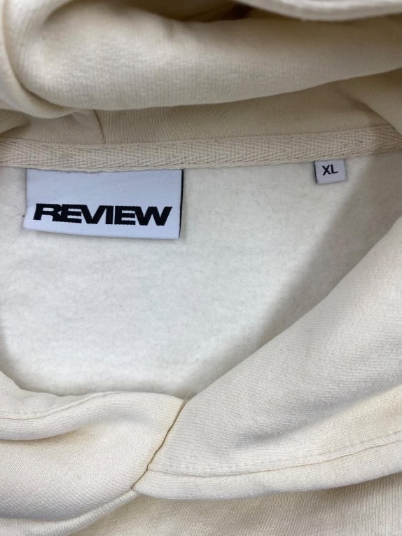 REVIEW LOGO HOODIE SWEATSHIRT BEIGE MEN'S XL