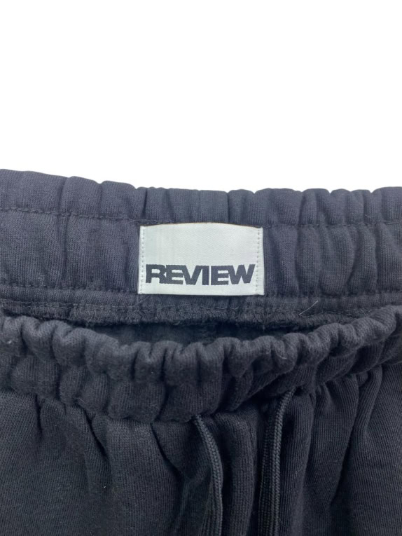 REVIEW JOGGER PANTS CASUAL LOGO PATCH BLACK MEN'S SIZE M