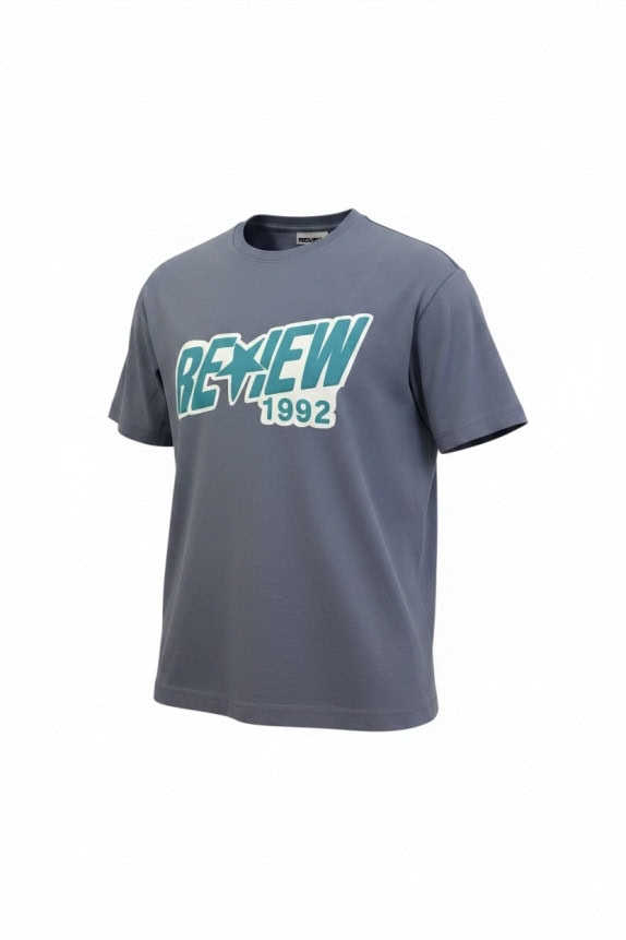 REVIEW T SHIRT GRAPHIC GREY MENS PRE OWNED L