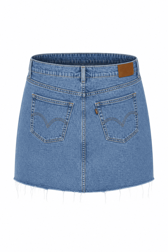 LEVIS DENIM MINI SKIRT WASHED BLUE WOMEN PRE OWNED XL