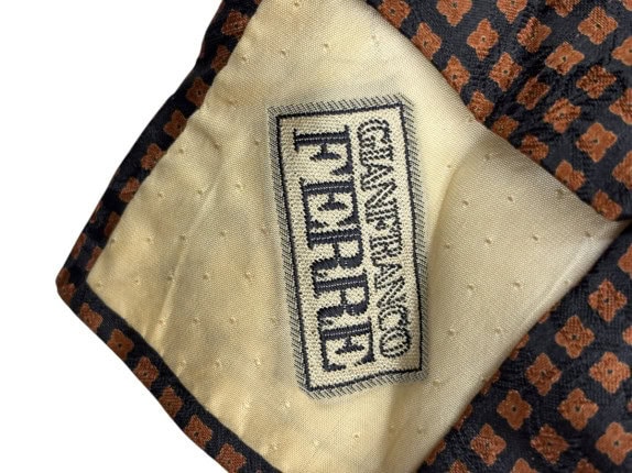 RICARDO CRAVATTA CLASSICA NERA MARRONE UOMO PRE OWNED