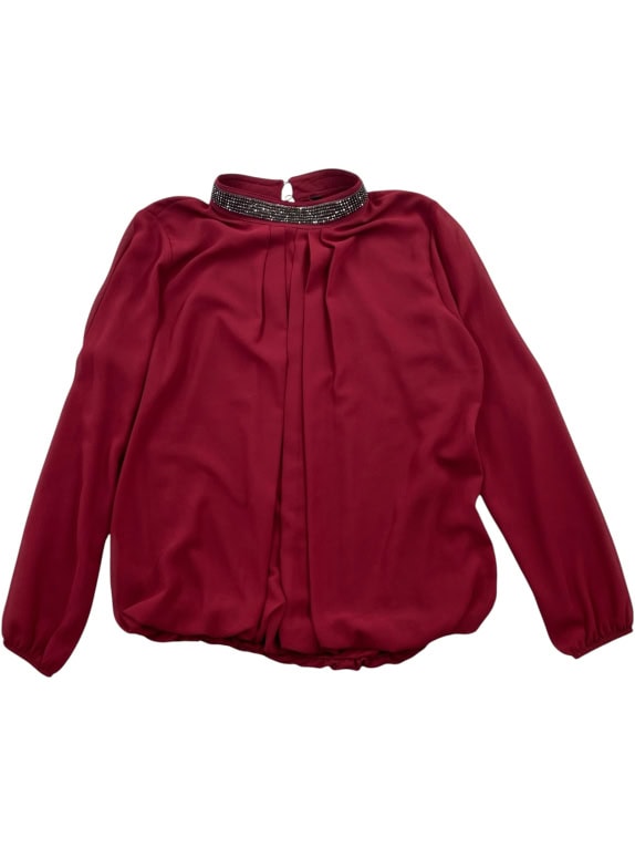 RLINEA BLOUSE WITH RHINESTONES BURGUNDY FEMALE M