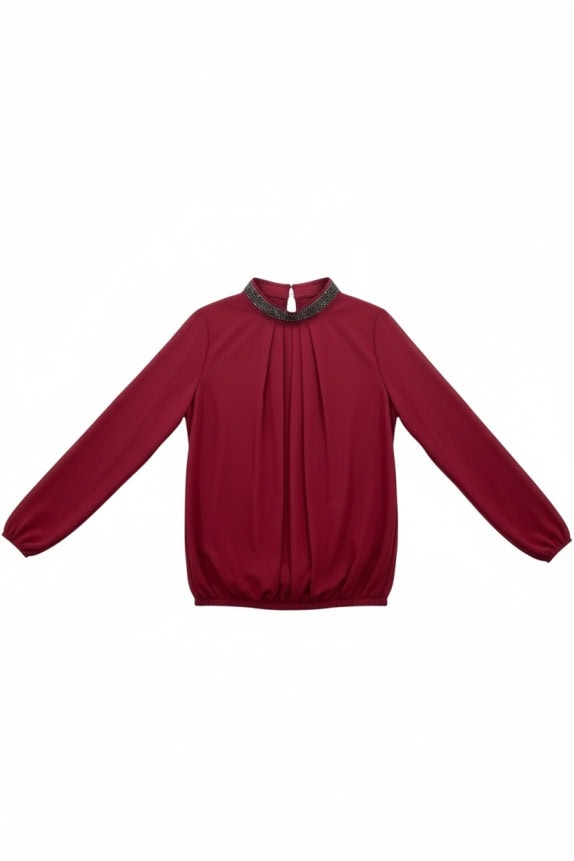 RLINEA BLOUSE WITH RHINESTONES BURGUNDY FEMALE M