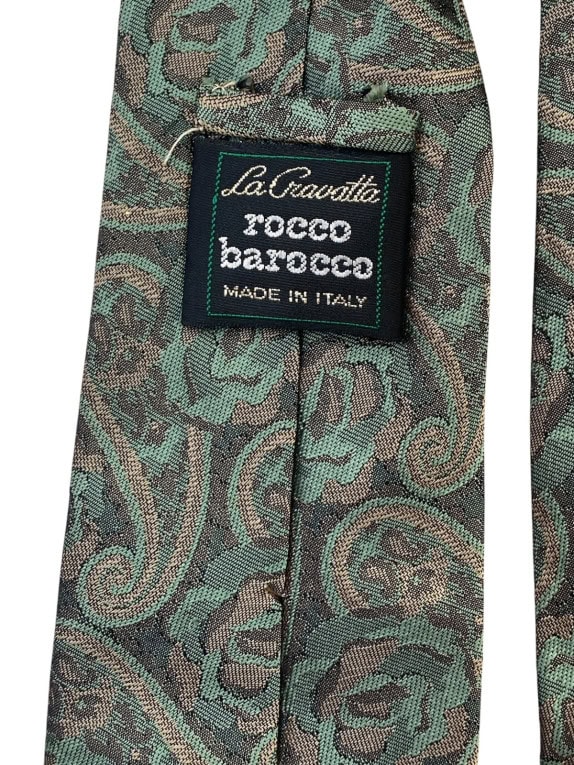 ROCCO BAROCCO ΓΡΑΒΑΤΑ PAISLEY ΠΡΑΣΙΝΗ ΑΝΤΡΙΚΟ PRE OWNED